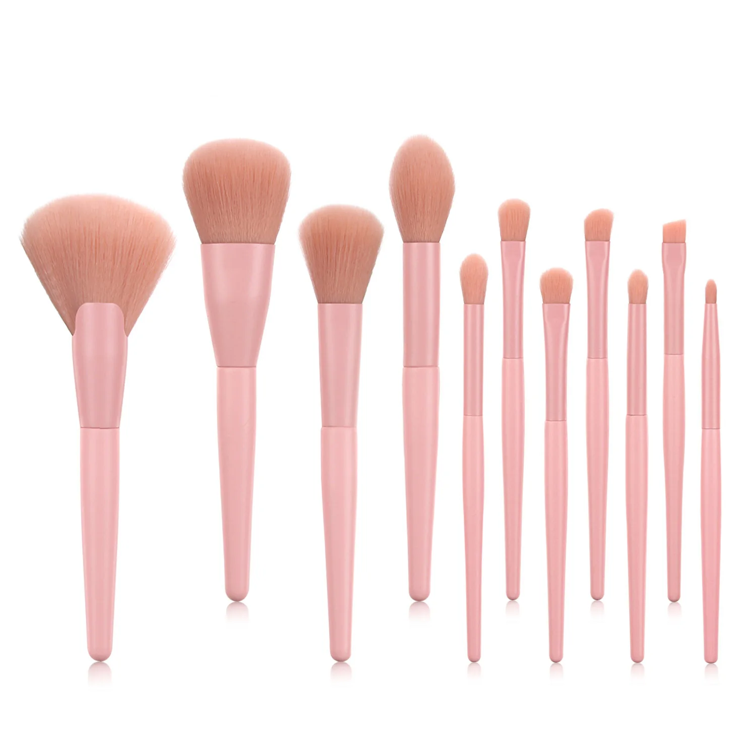 

11PCS Candy Color Makeup Brushes Set Foundation Concealer Loose Powder Highlight Eyeshadow Beauty Tools Brush Set, Pink/yellow/brick red/dark green /customized