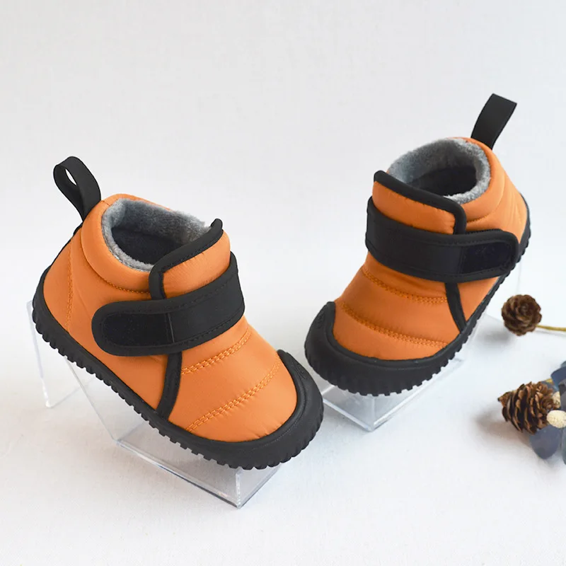 

sh10506a 2021 Newest winter stock wholesale boys and girls warm shoes children casual fur snow boots shoes