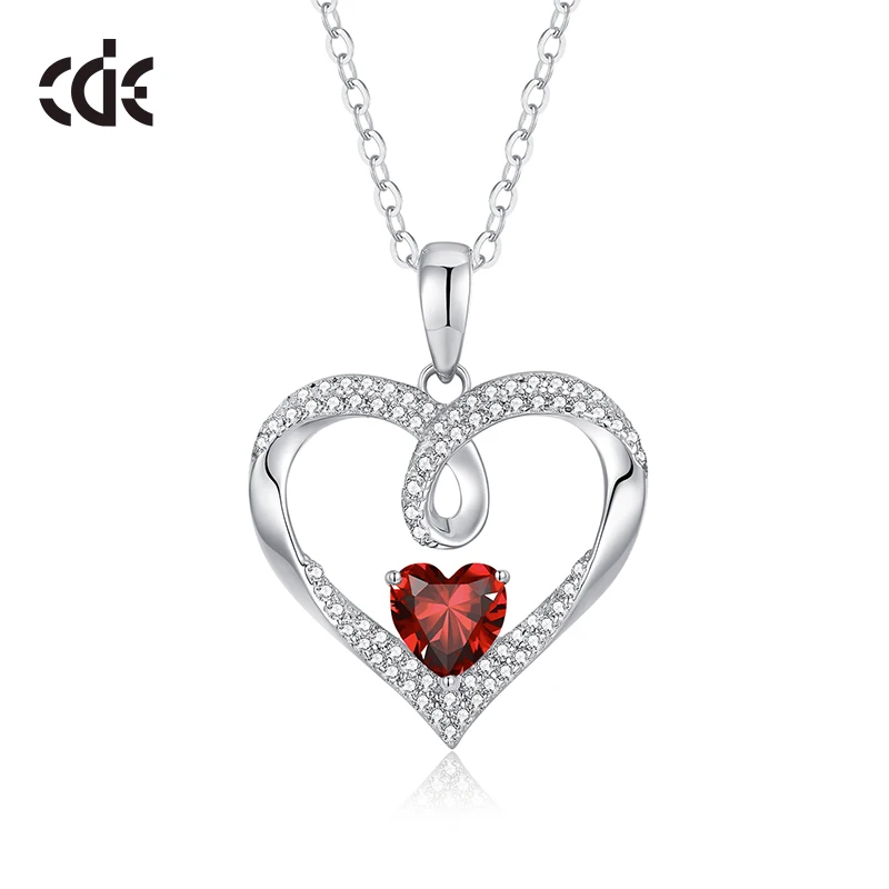 

CDE YN1058 Original Jewelry 925 Sterling Silver Necklace Heart-Shaped Pendant Necklace Zircon Plata De Collar Heart Necklace