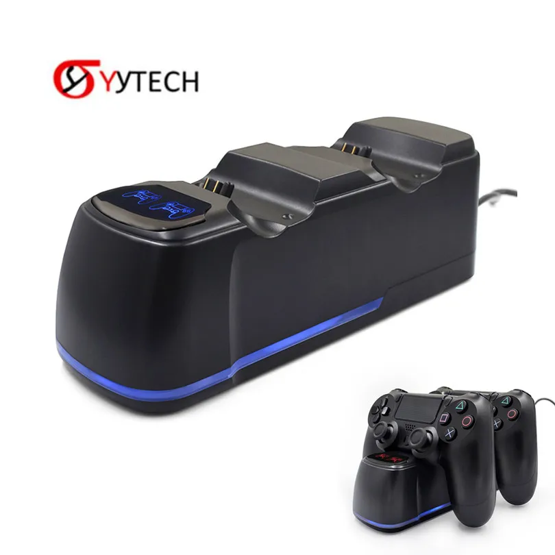 

SYYTECH LED Indicator Dock Power Charging Station Base for Playstation 4 PS4 Controller Charger Gaming Accessories