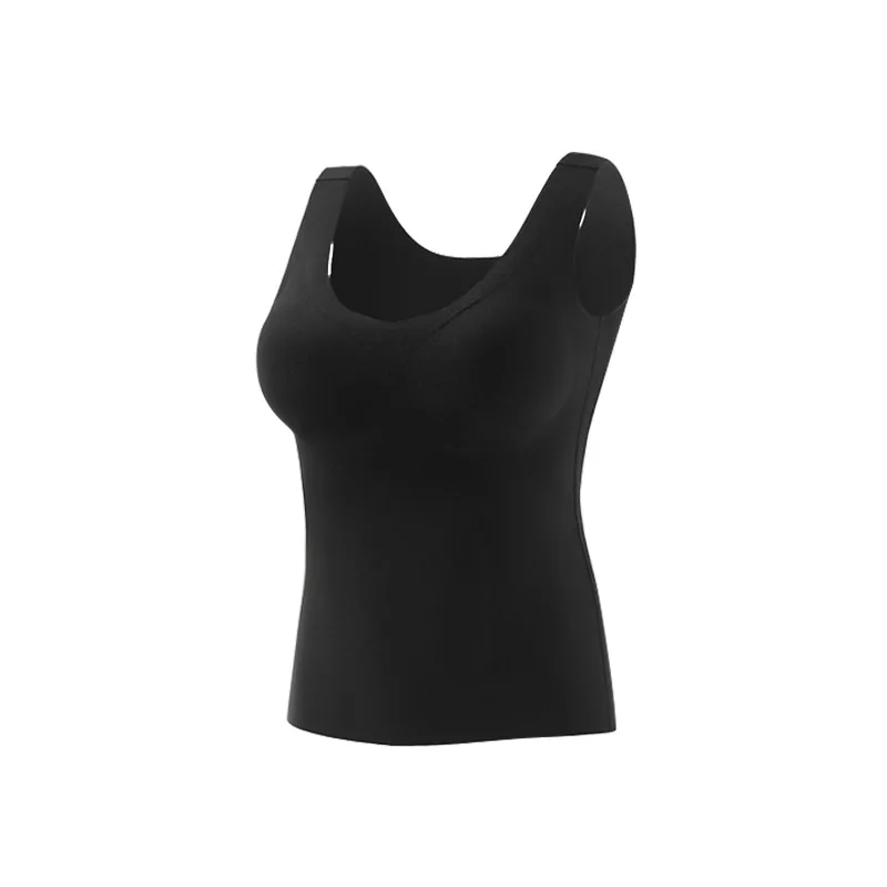 

New Mugwort Patch Velvet Thermal Vest Autumn and Winter One-piece Underwear Gym Tank Tops Crop Top Women