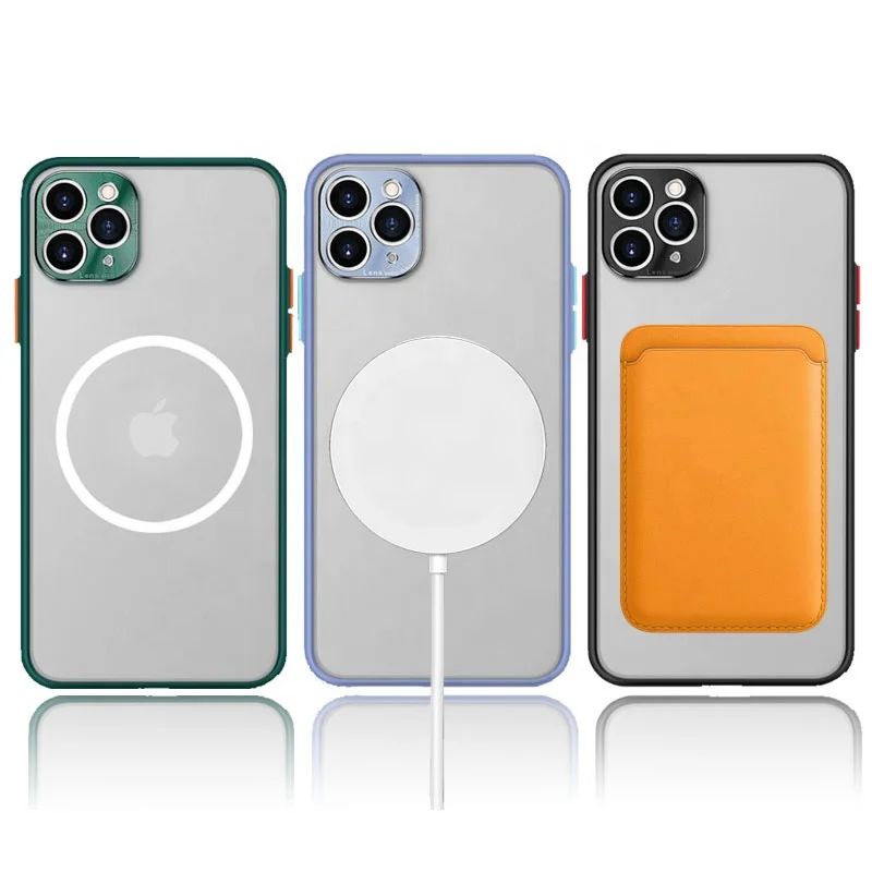 

Wireless Charger Protective Cover magnetic case TPU Phone Case Mobile Phone Accessories for iPhone 12 mini case magnetic, 6 colors