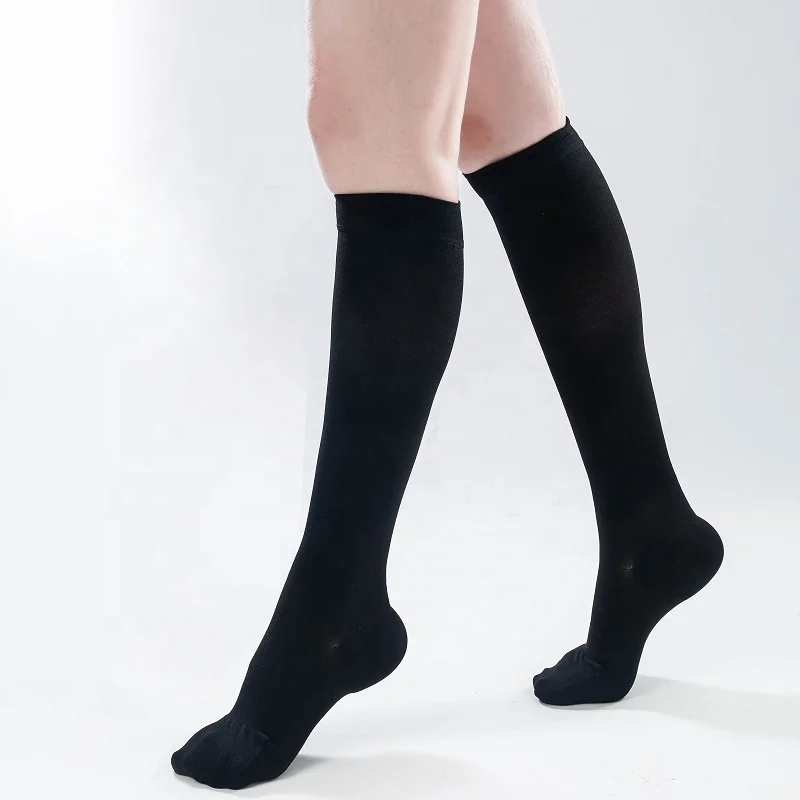 

nylon and spandex Medical Compression Socks Closed Toe knee high, Black, beige