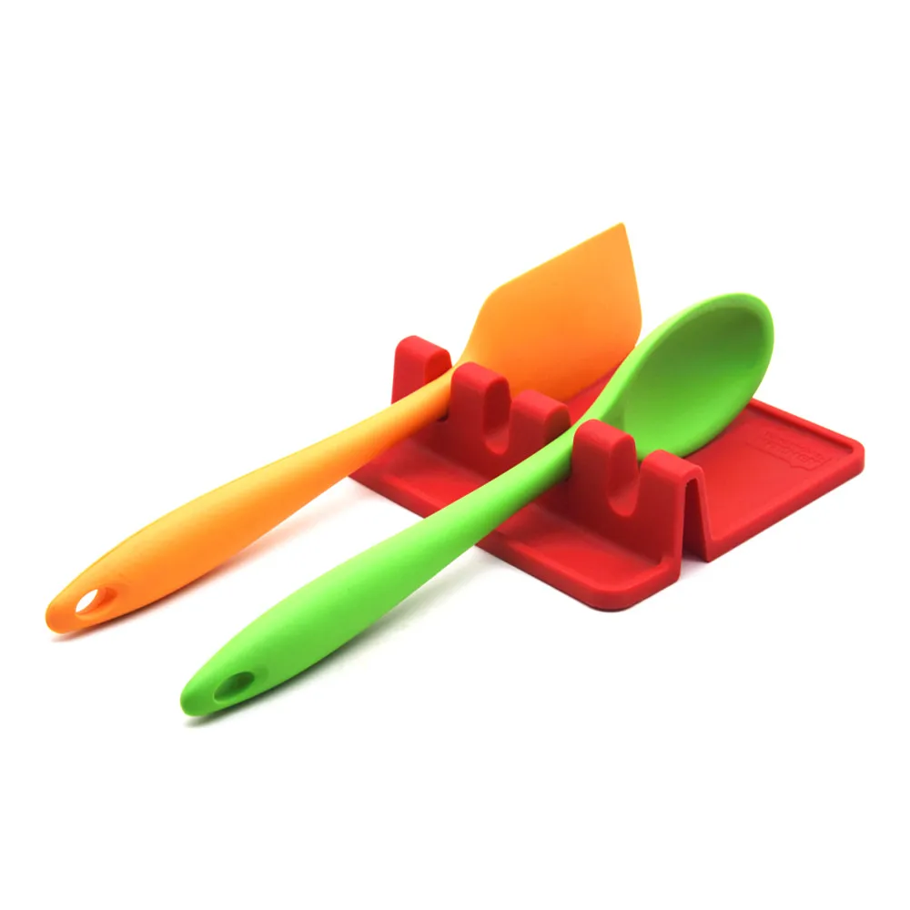 
BHD Custom Best Seller Food Grade Approved BPA free Flexible Kitchen Utensil Silicone Spoon Rest 