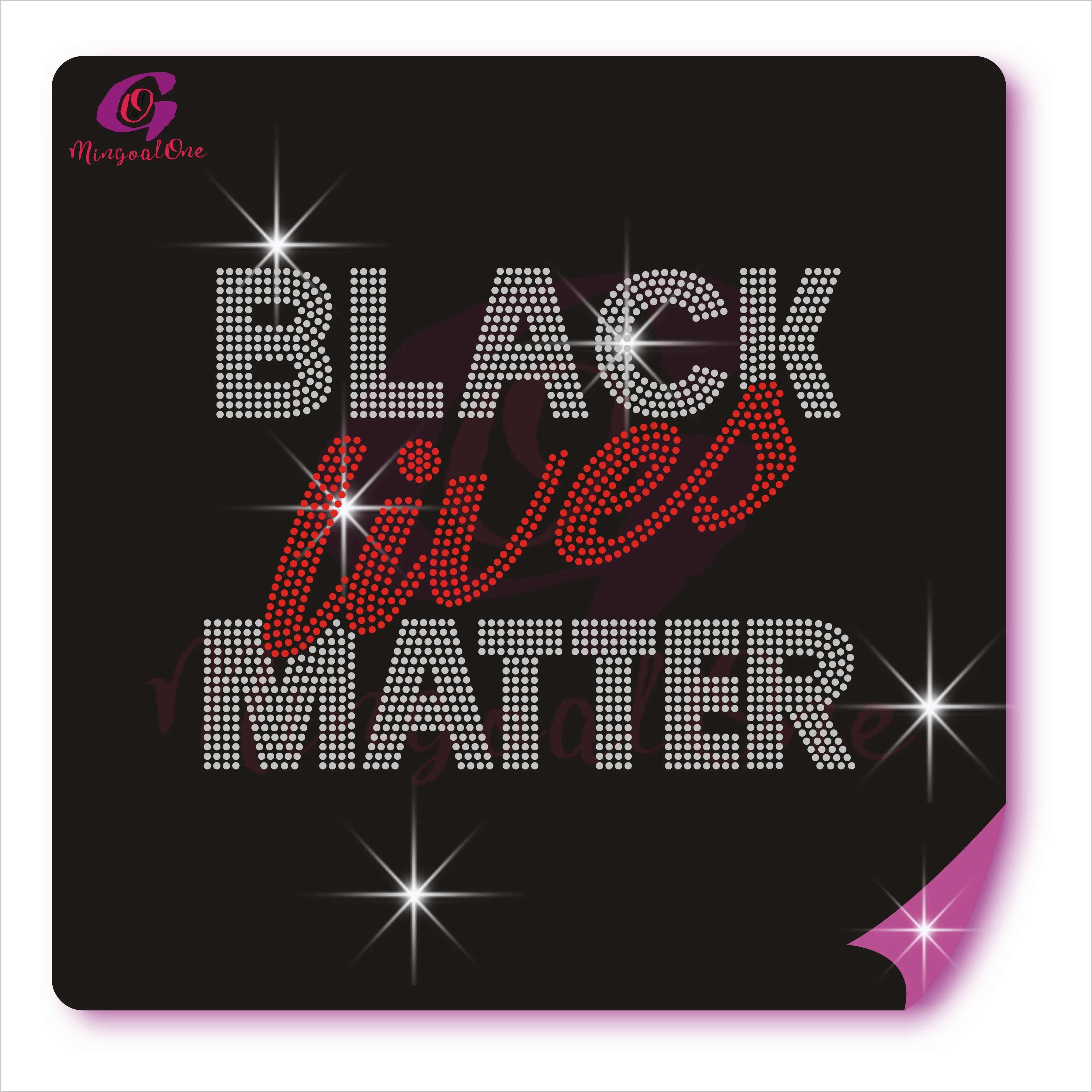 

Wholesale Price Black Lives Matter Rhinestone Heat Transfer Custom Bling Iron On Rhinestone Motif, Select from color chart