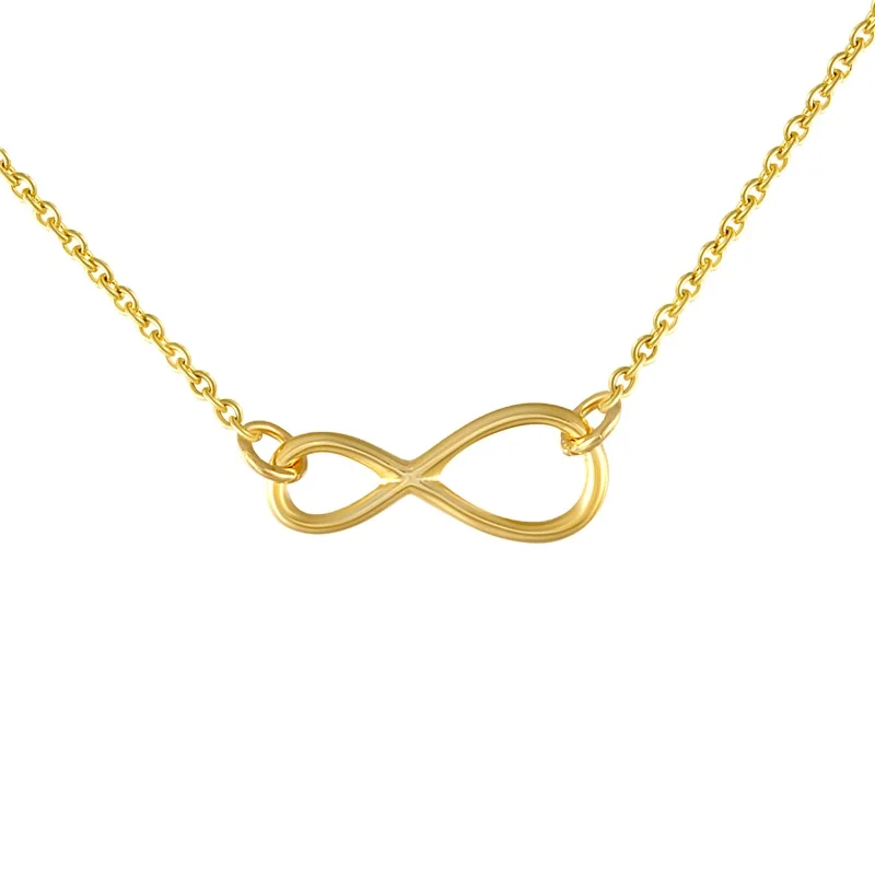 

Simple cute fashion jewelry gold plated 925 silver infinity symbol friendship necklaces for women