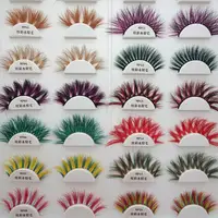 

Wholesale New arrival High quality mink eyelashes 3D colored mink eyelashes private label colorful mink strip eyelashes