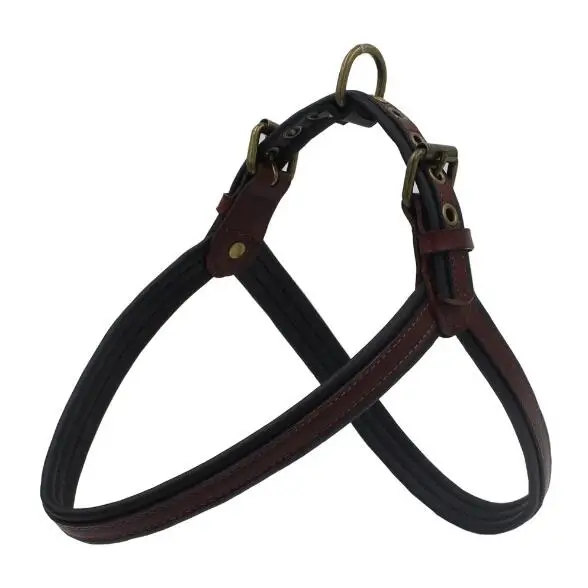 

High Quality Natural Full Grain Cow Leather Pet Dog Harness Vest For Large Dog