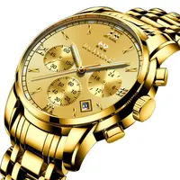 

24k gold watch japan movt diamond wristwatch 5atm water resistant quartz mens western wrist watch