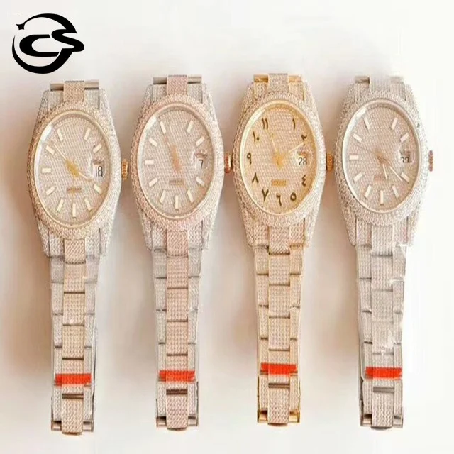 

Diver luxury mechanical watch V3 version 904L Steel ETA 2824 Movement 126333 Rollexables Ice cube Diamond Gypsophila Arab Watch