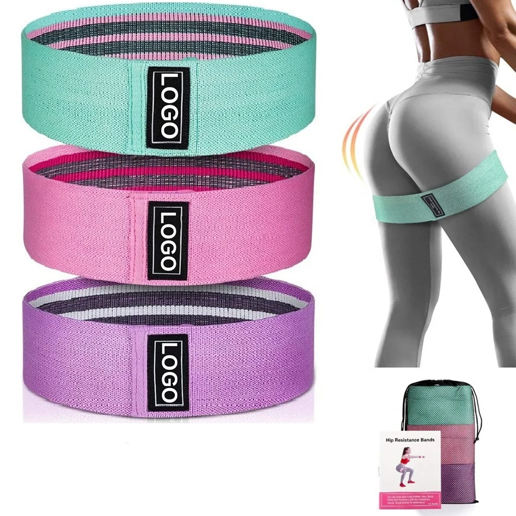 

Wholesale Custom Logo Printed Yoga Gym Exercise fitness for Legs Glutes Booty Hip Fabric Resistance Bands, Customized color