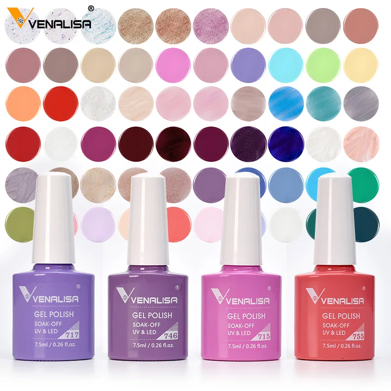 

2022 New VIP 3 Gel Nail Polish Upgrade Pure Glitter Pearl 60 Colors Nail Art Gel VENALISA Factory Price 7.5ml UV&LED OEM