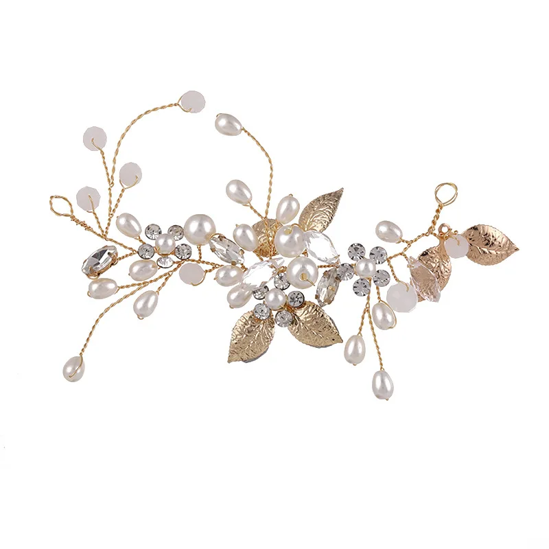 

Handmade Delicate Women Hairband Headdress Ceramics Crystal Bridal Hair Vine Pin Crown Wedding Hair Clip Accessories