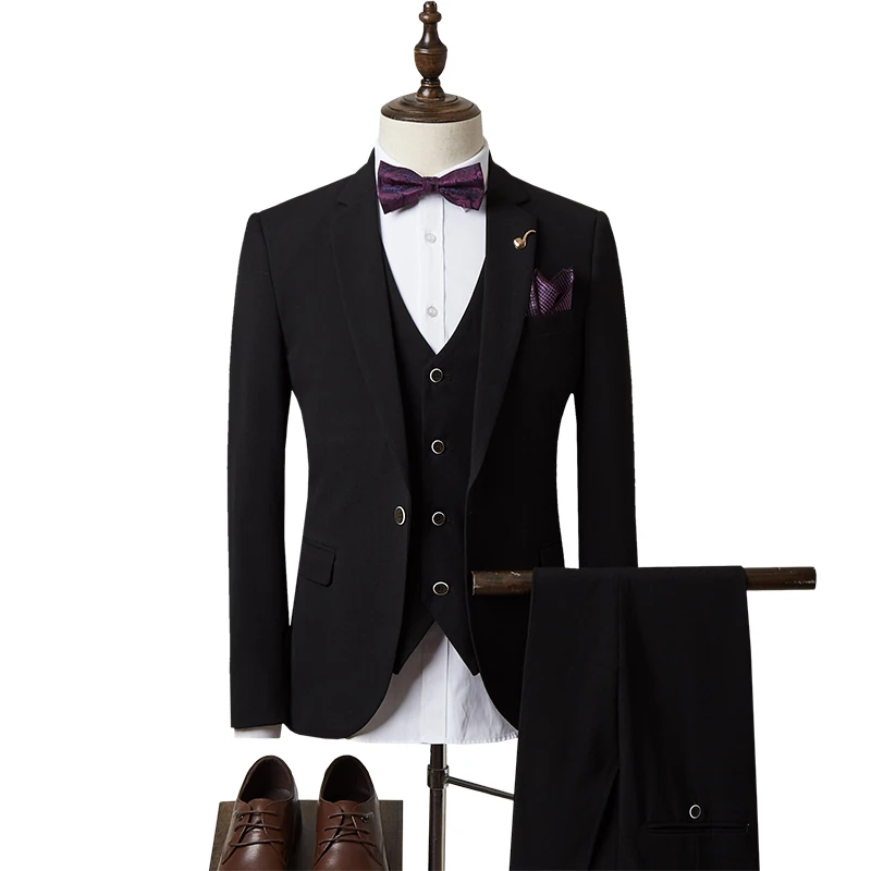 

Wholesale 3 Piece Men's Slim Fit Wedding Suit Business Suit Manit Blazer Suits Man, Camel,black,gray,light violet