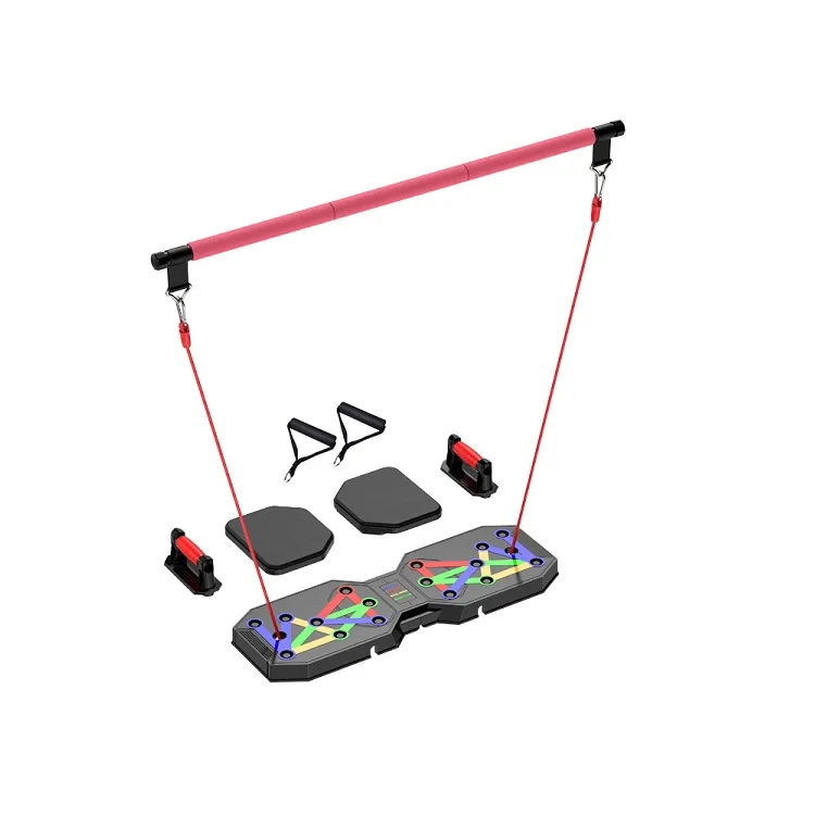 

Multifunctional Fun 12 In 1 Foldable Power Press Push Up Training Bar System Board With Rope