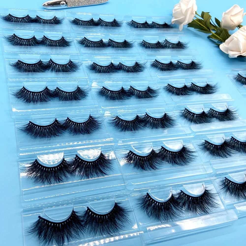 

Qingdao eyelash vendor wholesale price for 8D mink eyelashes with customized eyelashes box packing, Black color