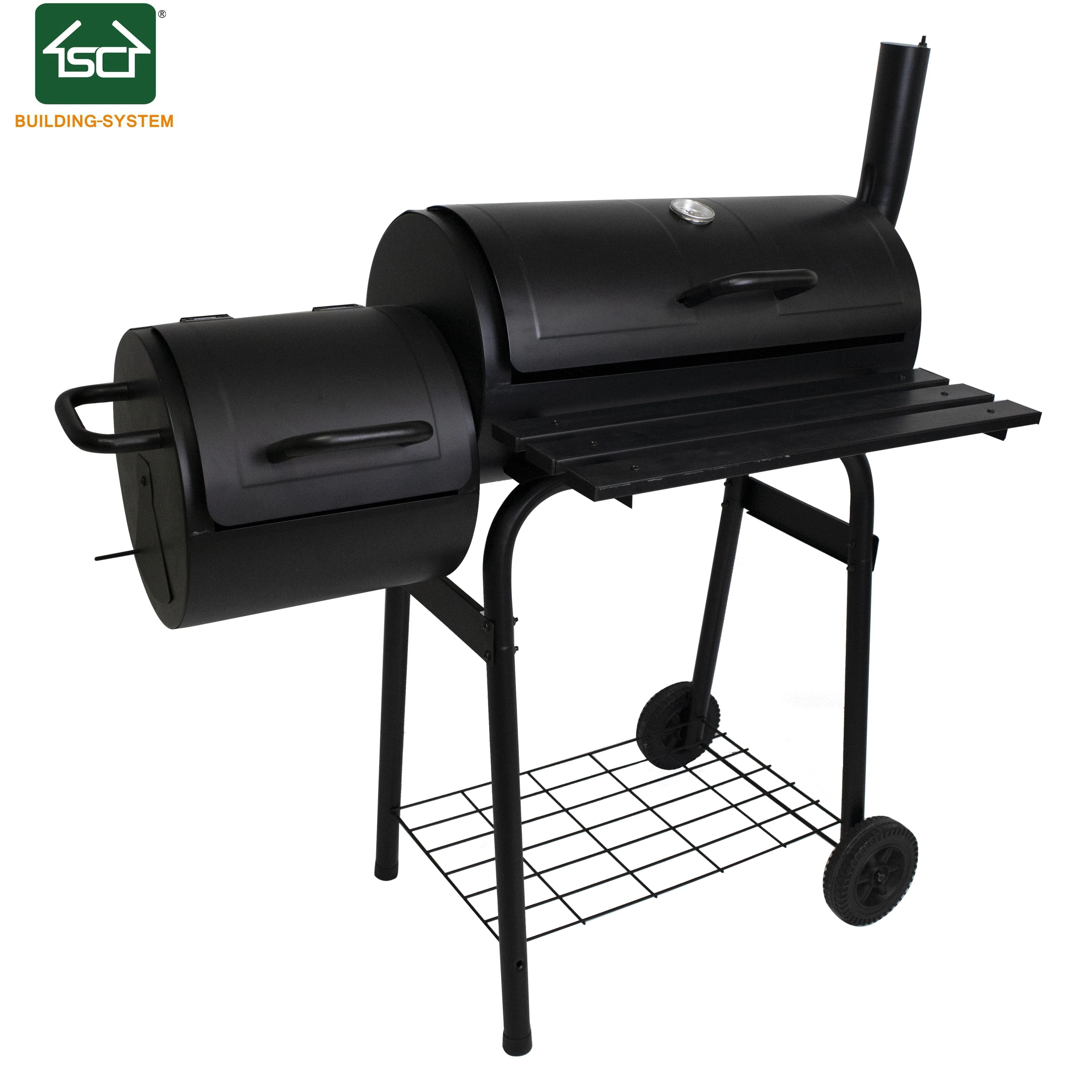 

Commercial BBQ Charcoal Grill with Offset Smoker Barbecue Trailer Vertical for Outdoor Cooking