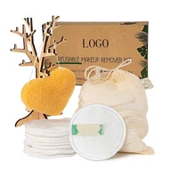 

Factory Price Organic Sanitary Reusable Washable Bamboo Makeup Remover Cotton Face Pads Brush Set
