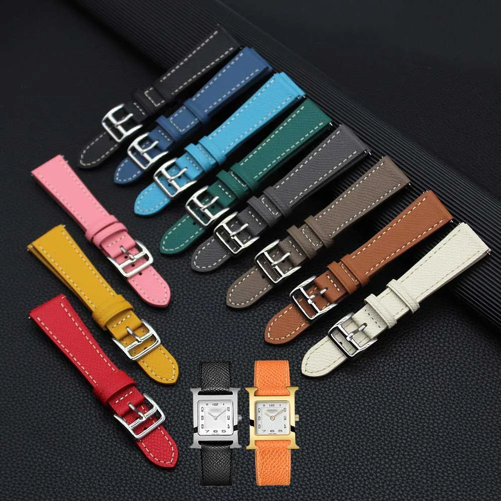 

Luxury Original Genuine Fashionable Changeable Handcraft Full Grain Epsom Leather Watch Strap 18 19 20 21 22 for Herms watch