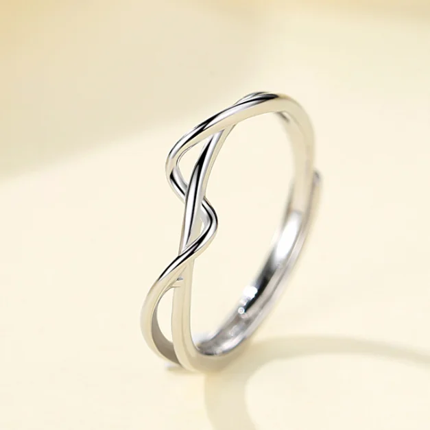 

Minimalist Custom Wholesale Jewelry 925 Sterling Silver Circle Rings Fashion Geometric Winding Adjustable Open Split Rings