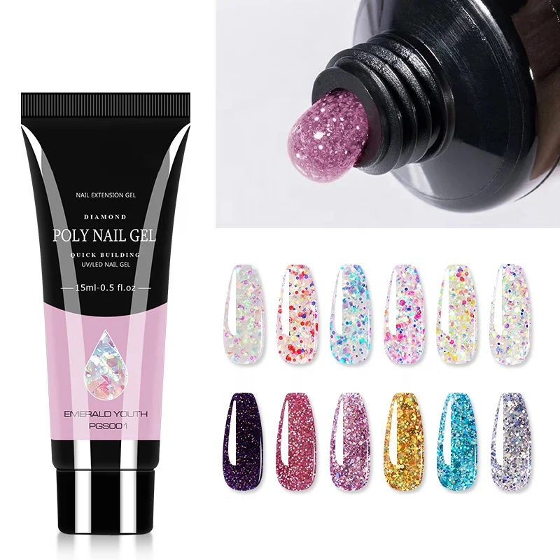 

15ml Nail Polish UV Gel Extension Gel Finger Quick Building Extensions Acrylic Poly Nail Gel