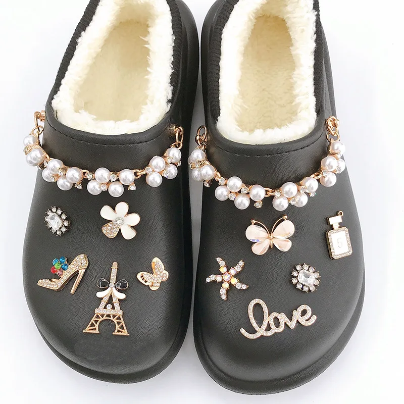 

2022 custom Crocks designer women lady clog charms decorations bling metal crystal clogs luxury charms, As picture