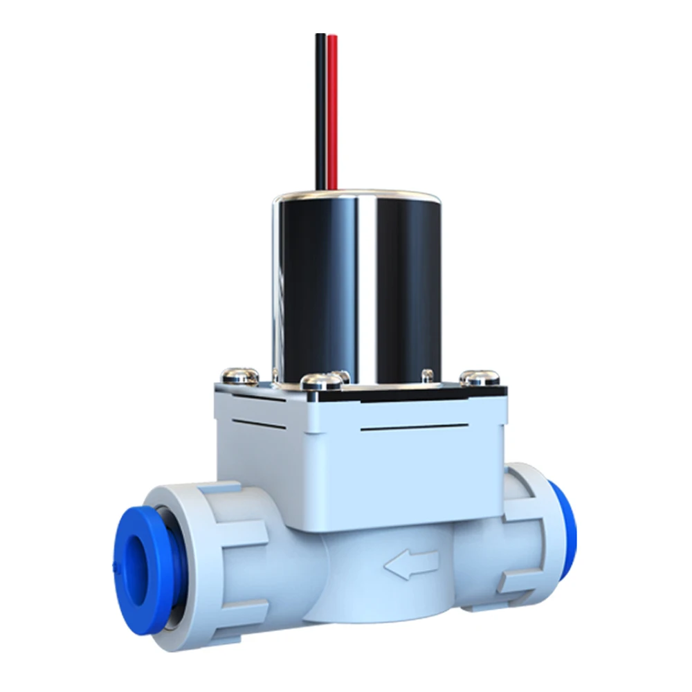 

Factory DC3.6V 12V 24V 1/4 Quick Connector Small pulse latching faucet sanitary plastic Solenoid Water Valve