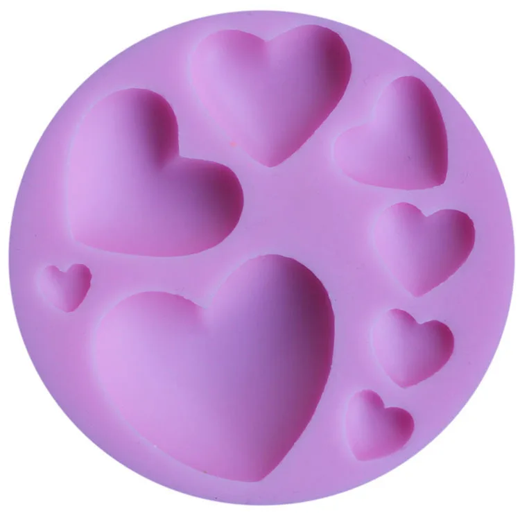 

New Design 8 Cavity Silicone Human Heart Shaped Cake Mold, Pink