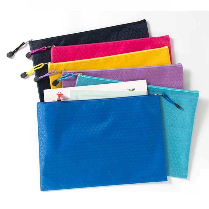 

Colorful Single Layer Oxford Cloth Zipper Paper File Folder Book Pencil Pen Case Bag File Document Bags supplies