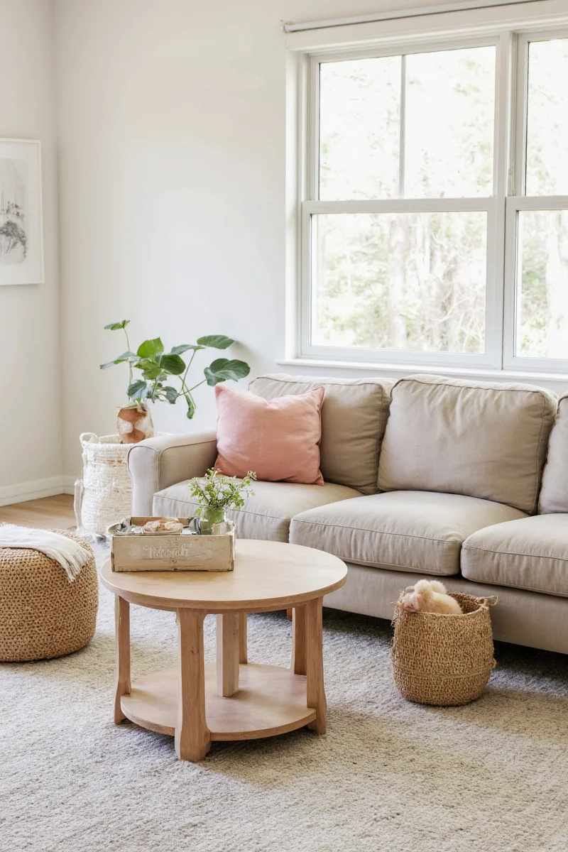 Soft neutral tones in a ranch home living area