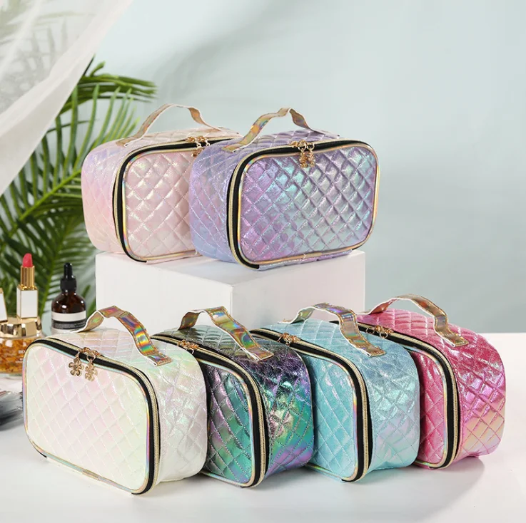 

Custom Travel Hologram Paillette Cosmetic Bag For Brush And Make Up Storage