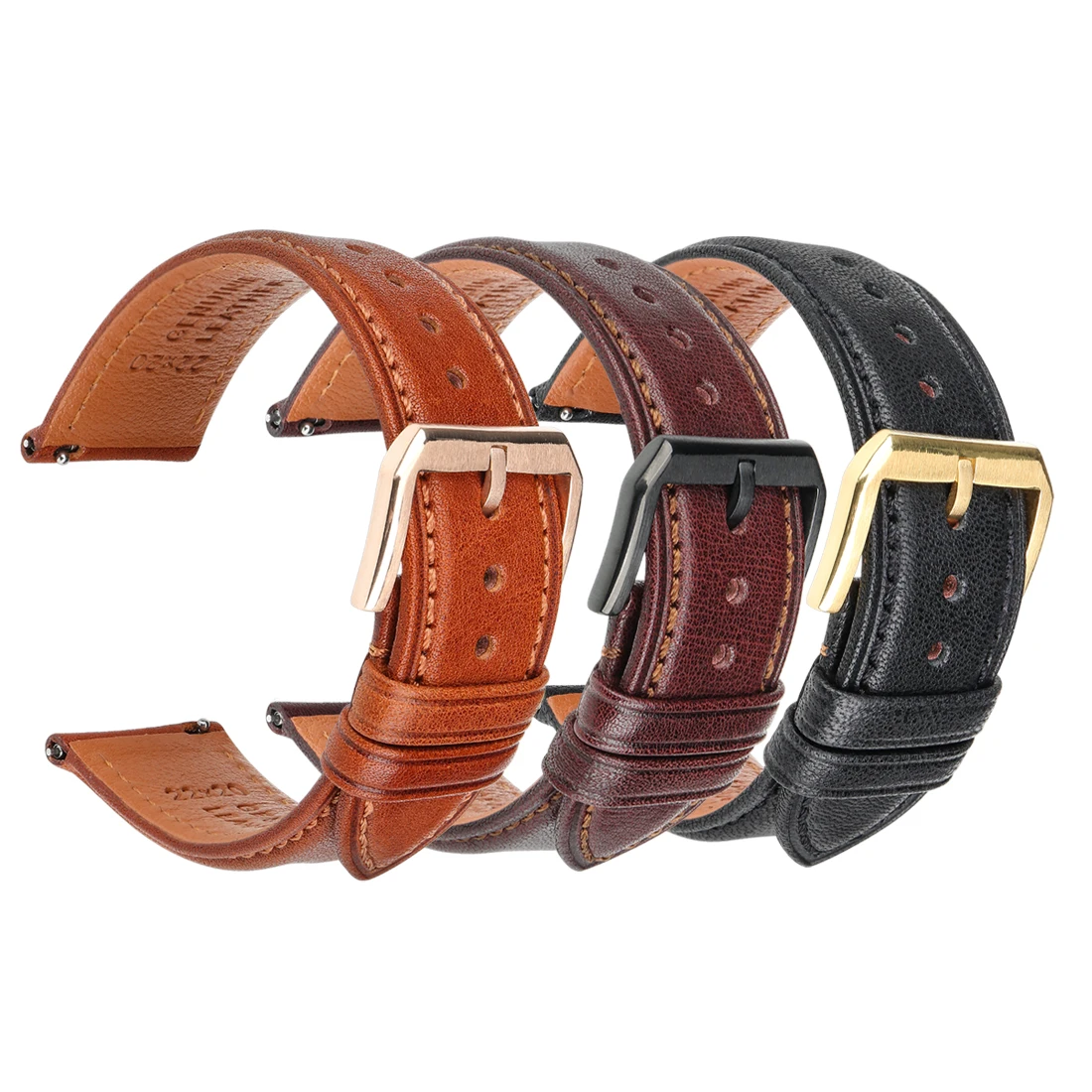 

Handmade Quick Release Leather Watch Strap 18mm 20mm 22mm Black Brown Watchbands Genuine Italian Calf Leather Watch Band Belt