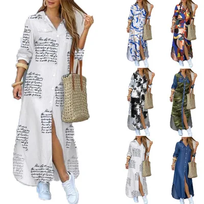 

New fashion fall for printing three-quarter sleeve shirt plus Sexy shirt long skirt dress Indian women dresses plus size gym clo, Orange, green, yellow, dark blue, blue, pink