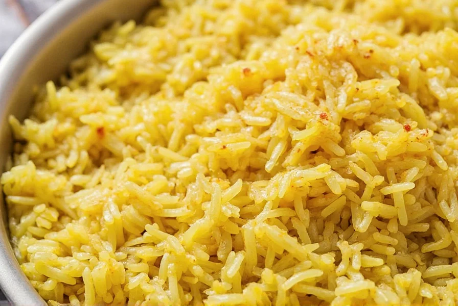 Golden Persian saffron rice with crispy tahdig crust served on a decorative platter