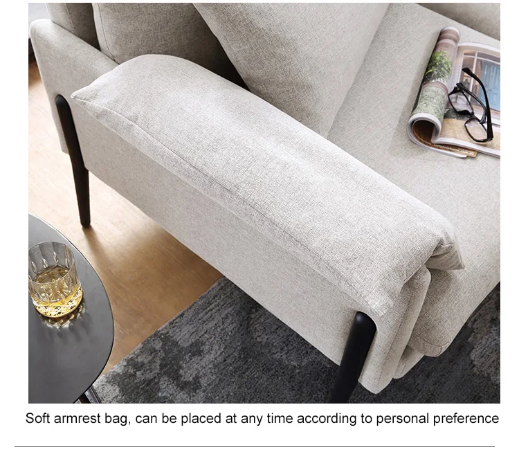 Nordic Modern Luxury French Linen Fabric Sectional Sofa Set Designs Living Room Furniture