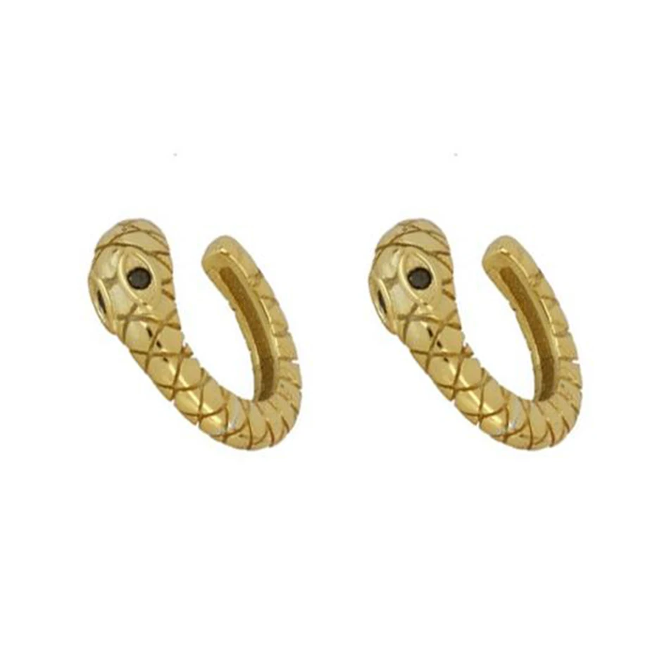 

Silver Earrings Jewelry Wholesale 925 Sterling Silver 18k Gold Plated Snake Ear Cuff Earrings