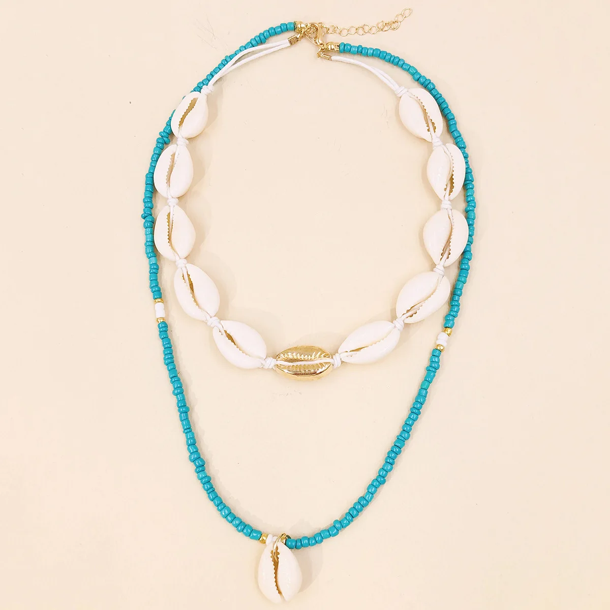 

DAIHE New Arrival Boho Seashell Beads Necklace Fashion Delicate Multilayer Handmade Shell Choker Necklace