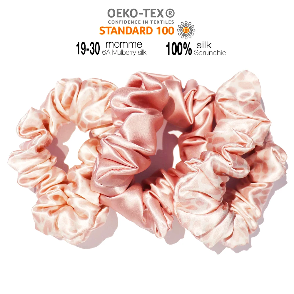 

Customized Charmeuse Mulberry Silk Scrunchies Hair Curler 100% Silk Scrunchies For Women Soft Care