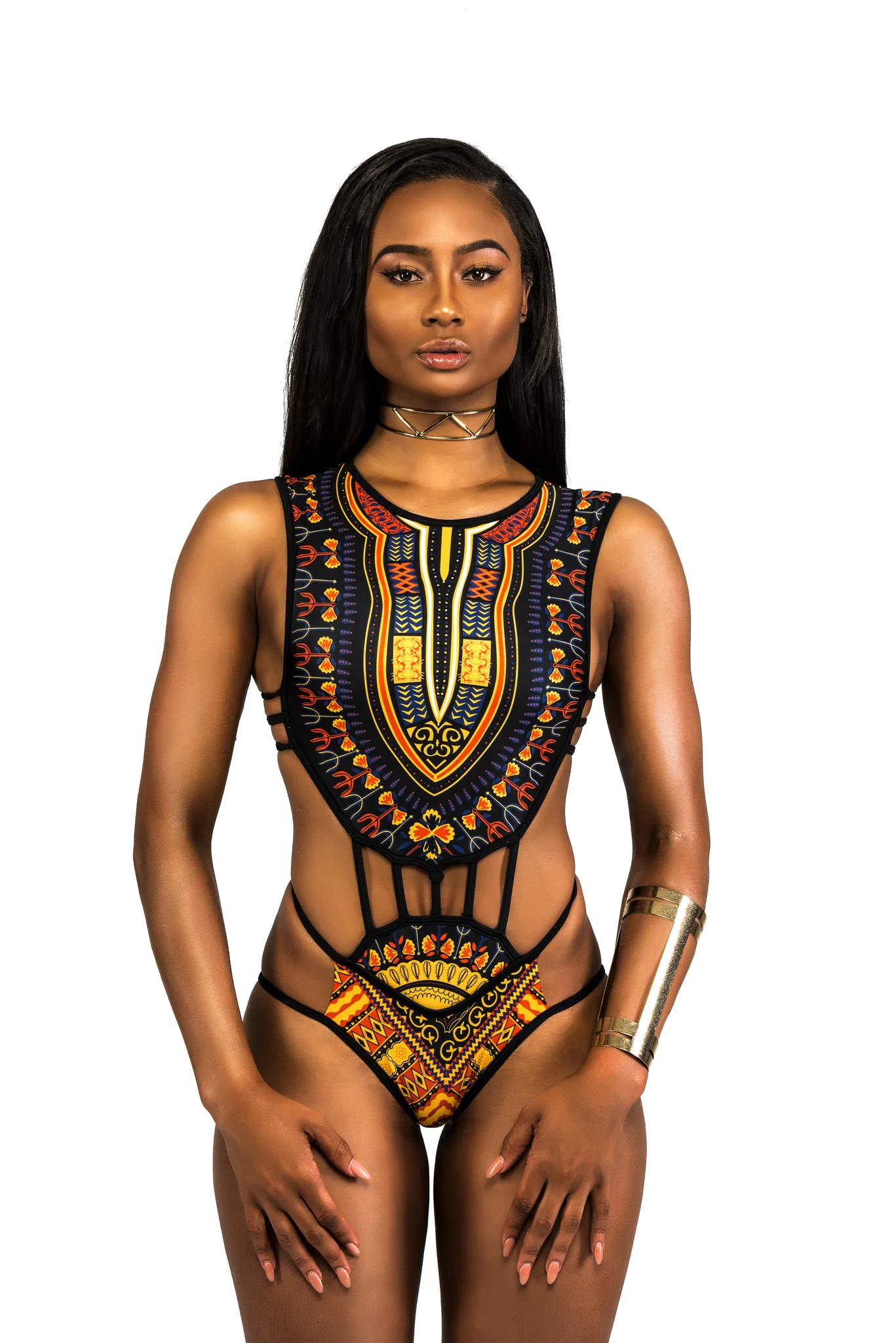 Custom Sexy Women Tropical African Print Swimwear Bikinis Woman