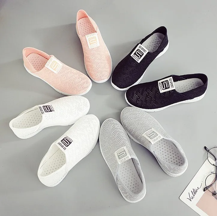 

2020 New Arrivals Casual Shoes Women Sneaker Fashion Breathable Ladies Casual Shoes Sportschuhe Damen, White/black/pink