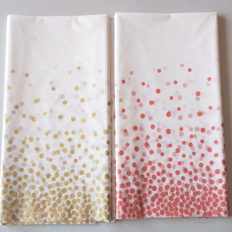 
54 x 108inch rose gold Polka dot tablecloth birthday wedding party supplies disposable PE tablecloth 137X274cm 