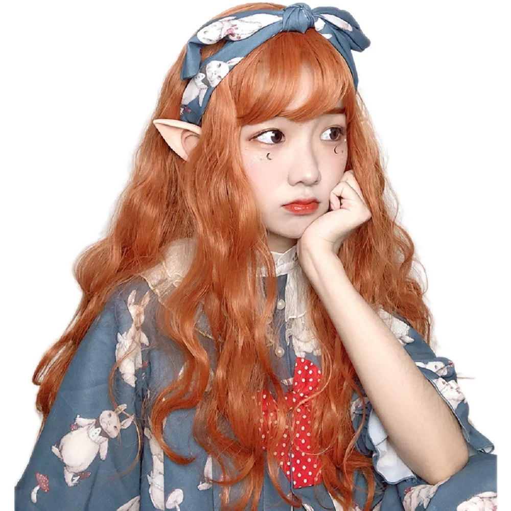 

Long Curly Hair Black Orange Wave 28 INCH Lolita Harajuku Princess Sweet High Temperature Silk Cosplay Party Crazy COS Wig, Pic showed