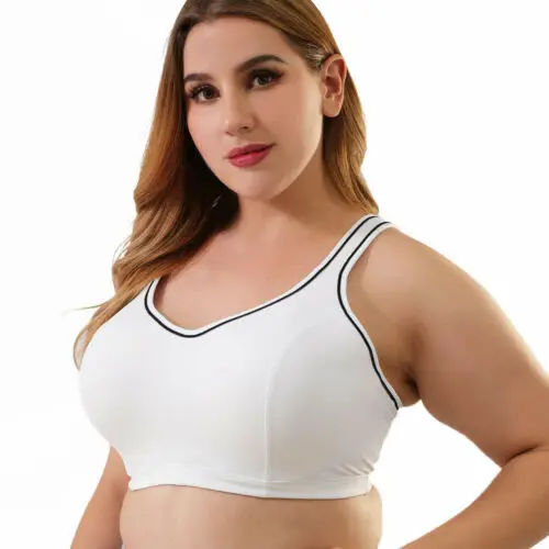 

Women's Full Support Backless Lightly Lined Wirefree Non-slip Push-up Brassiere Strap Big Cup size Bra plus size Sports Bra