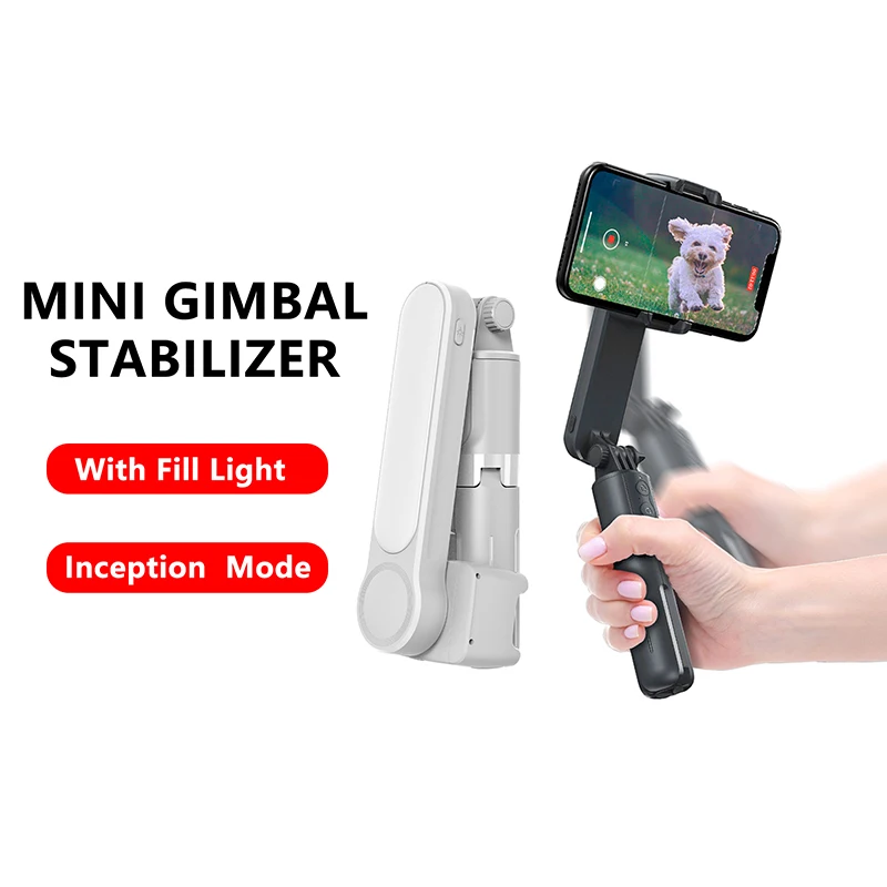 

New Product L09 Handheld Cell Phone Gimbal With Led Light Video Stabilizer Bluetooths Selfie Stick Tripod