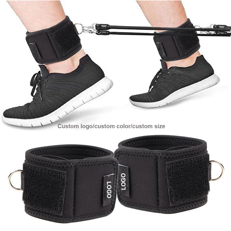 

Sport Adjustable Ankle Weights Fitness Ankle Double D-Ring Strap for Weightlifting Leg Gym Workout, Custom