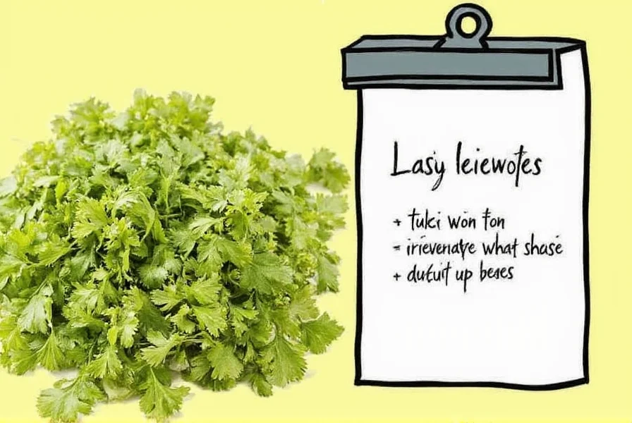 Fresh coriander substitutes comparison chart showing parsley, culantro, and basil