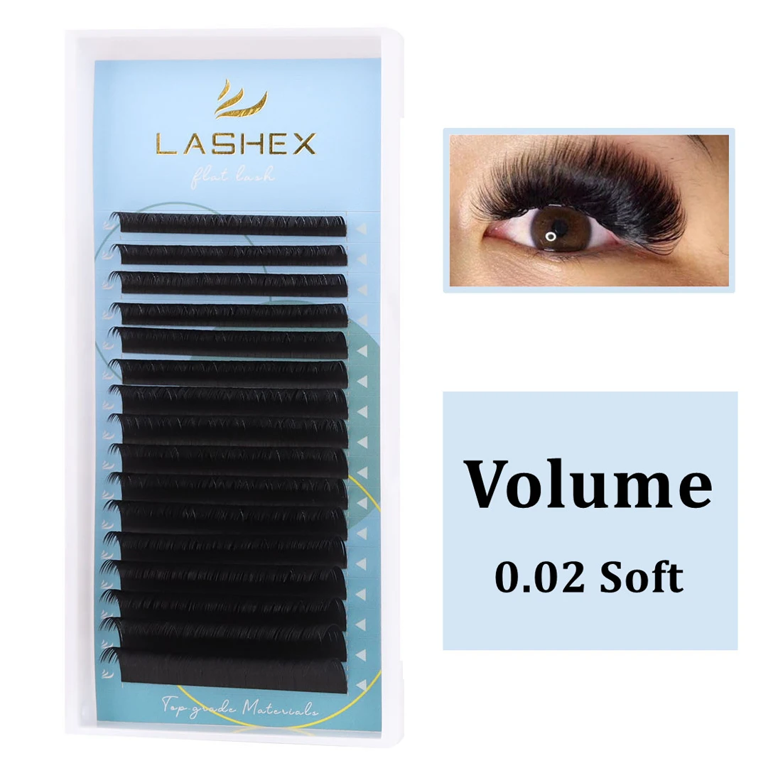 

Soft Cashmere Eyelash Volume Lashes Packaging Russian Volume Individual 0.02 dark black Eye Lashes Extension