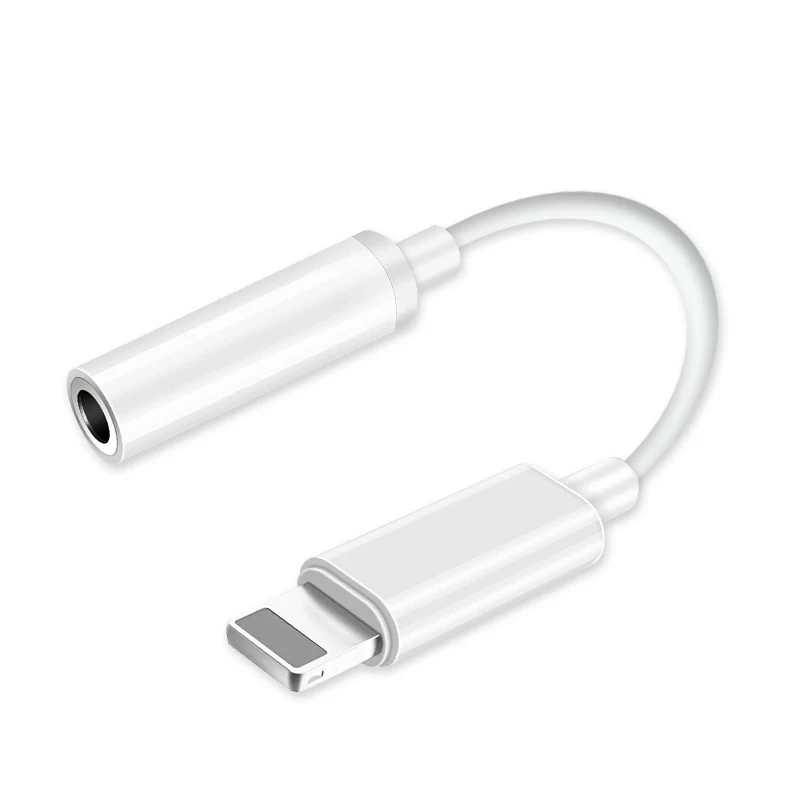 

High quality Headphone jack Adapter 8pin to 3.5 mm Cable Converter Cable Audio Adapter Cable for iphone 7 8 10 11 12 pro max pl, White