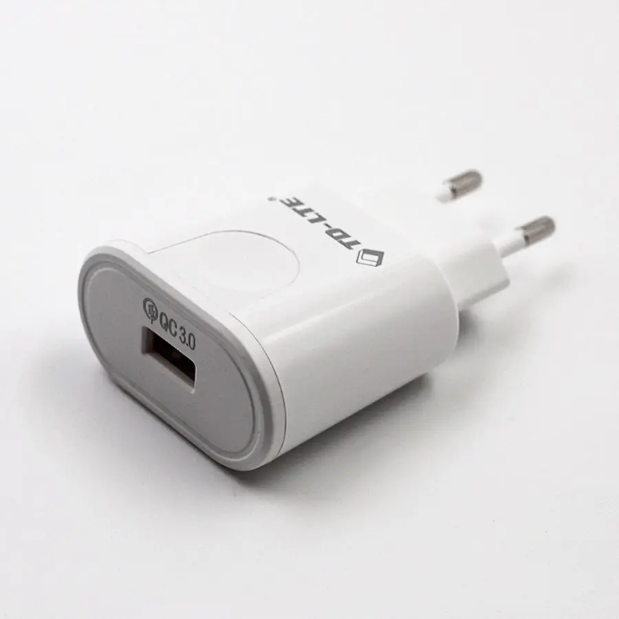 

New 5V 2.4A 1usb qc3.0 fast charger travel wall charger adapter EU plug mobile phone usb charger For iphone, White