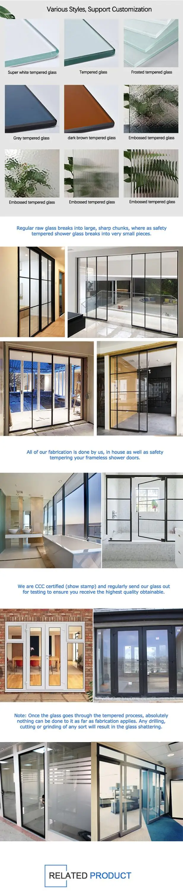 Customized Size Square Sliding Polished Metal Corner Shower Set Bathroom Glass Door